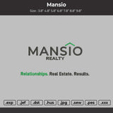 Mansio Logo Embroidery File 6 sizes