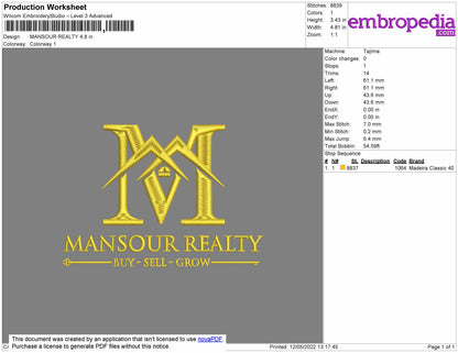 Mansour Realty Embroidery File 4 size