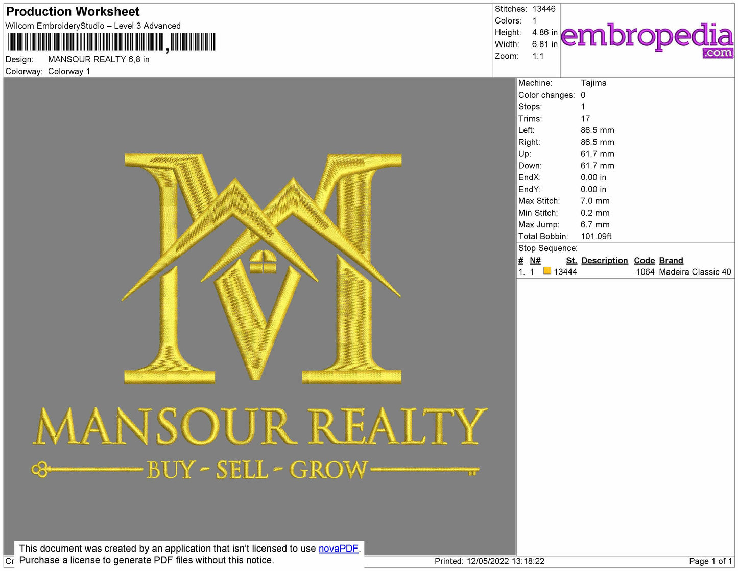 Mansour Realty Embroidery File 4 size