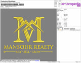 Mansour Realty Embroidery File 4 size