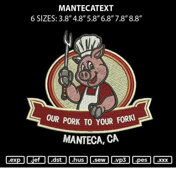 Mantecatext Embroidery File 6 sizes
