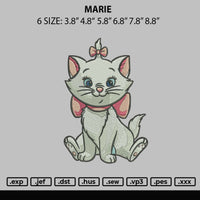 Marie Embroidery File 6 sizes
