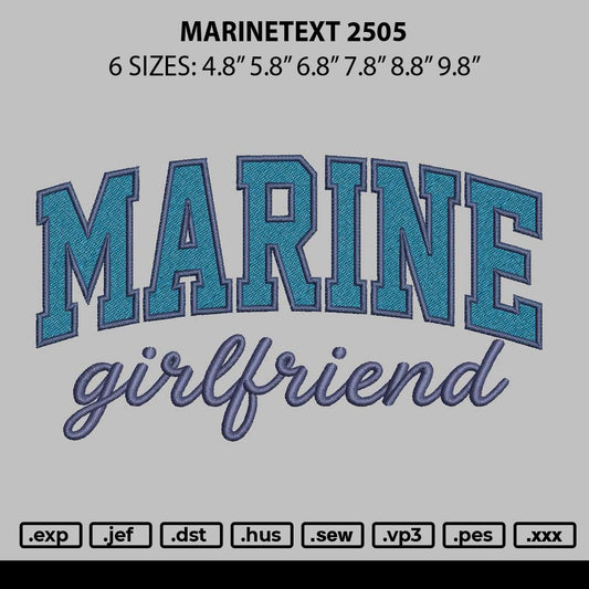 Marinetext 2505 Embroidery Machine Design 6 sizes