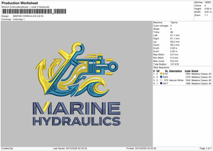 Marinetext Embroidery Machine Design File 6 sizes