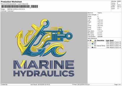 Marinetext Embroidery Machine Design File 6 sizes