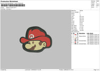 Marios Head Puff Embroidery File 6 sizes