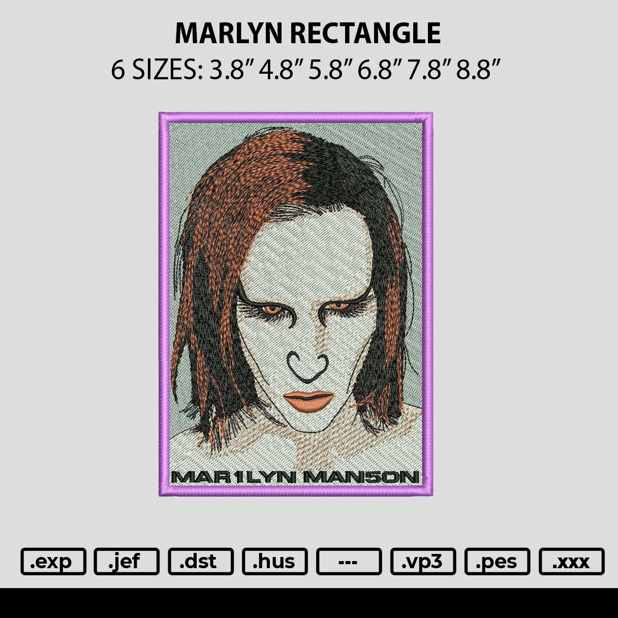 Marlyn Rectangle Embroidery File 6 sizes