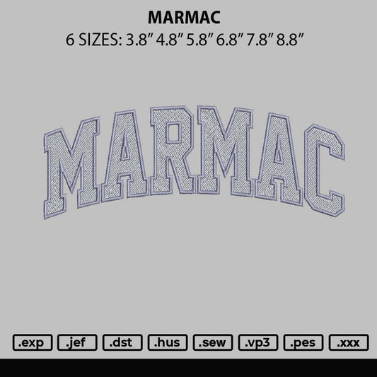 Marmac Embroidery File 6 sizes