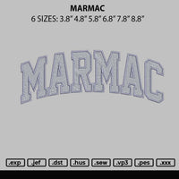 Marmac Embroidery File 6 sizes