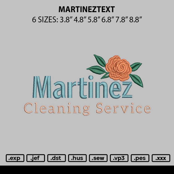 Martineztext Embroidery File 6 sizes