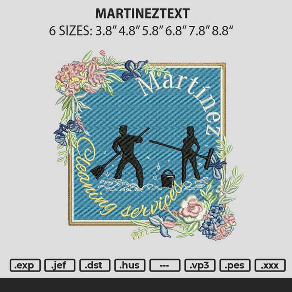 Martineztext Embroidery File 6 sizes