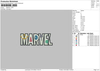 Marvel Text Embroidery File 4 size