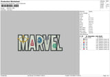 Marvel Text Embroidery File 4 size