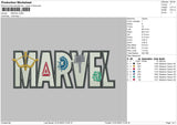 Marvel Text Embroidery File 4 size