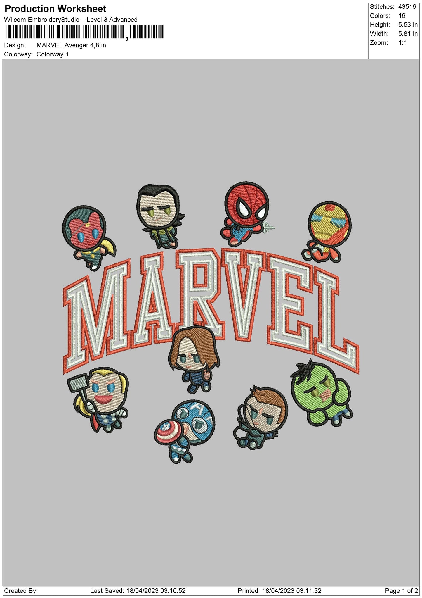 M Avenger Text Embroidery Design File – 6 Sizes
