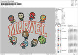 M Avenger Txt Embroidery File 6 sizes