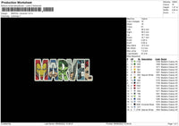 Marvel Character Embroidery File 4 sizes