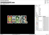 Marvel Character Embroidery File 4 sizes