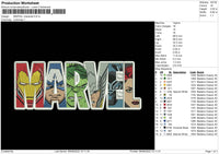 Marvel Character Embroidery File 4 sizes