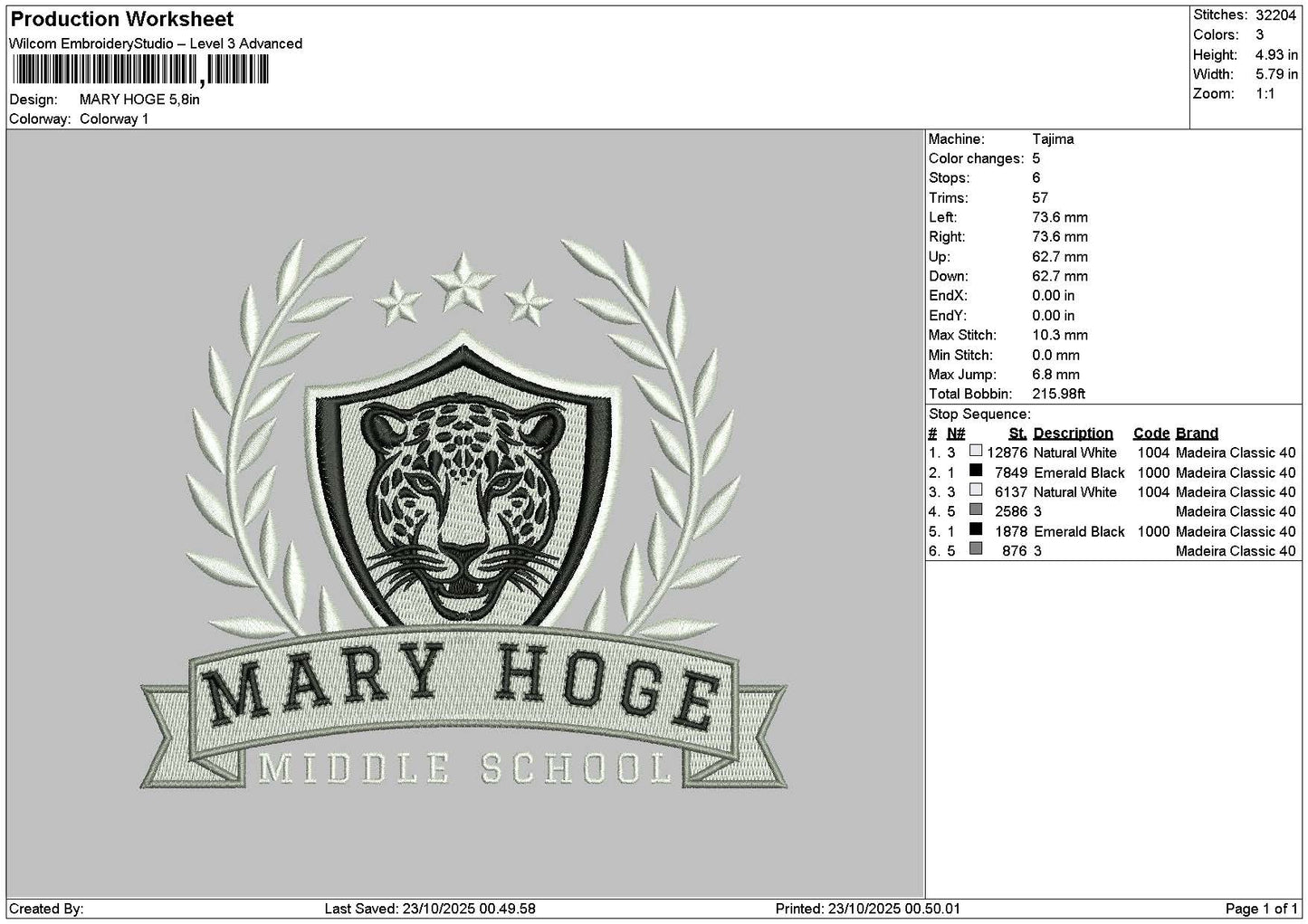 Marytext Embroidery File 6 sizes