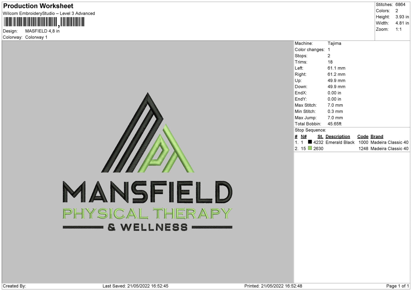 Masfield Embroidery File 4 size