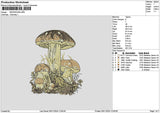 Mashroom Embroidery File 6 sizes