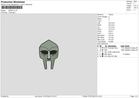 Mask 02 Embroidery File 6 sizes
