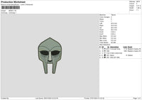Mask 02 Embroidery File 6 sizes