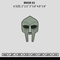 Mask 02 Embroidery File 6 sizes