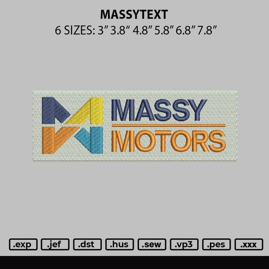 Massytext Embroidery File 6 sizes