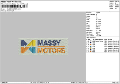 Massytext Embroidery File 6 sizes