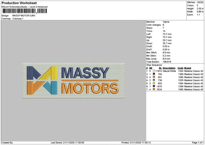 Massytext Embroidery File 6 sizes