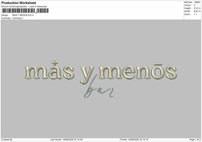 Menostext Embroidery Machine Design File 6 sizes