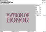 Matron Text Embroidery File 6 sizes