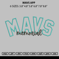 Mvs App Embroidery File 6 sizes
