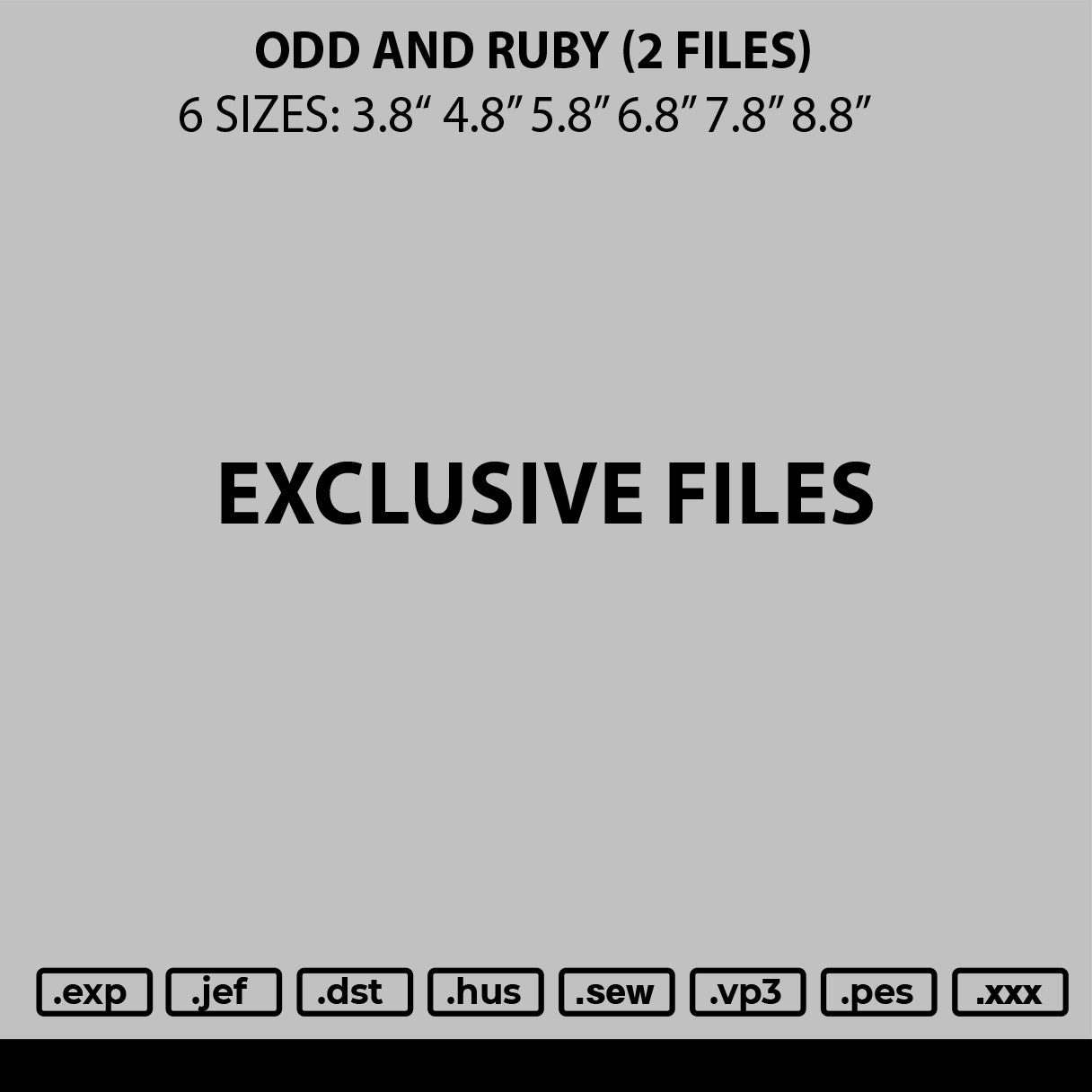 Odd and Ruby Embroidery 2 Files