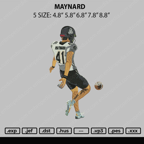 Maynard Embroidery File 6 sizes