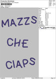 Mazzstext Embroidery File 6 sizes