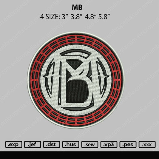 MB Embroidery File 4 size