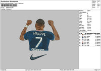 Player7 Embroidery File 6 sizes