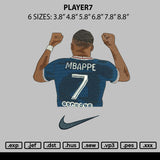 Player7 Embroidery File 6 sizes