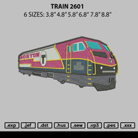 Train 2601 Embroidery File 6 sizes