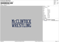 Wrestling Text Embroidery File 6 sizes