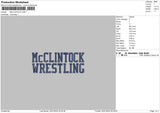 Wrestling Text Embroidery File 6 sizes