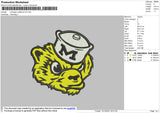 Michigan Wolferine Embroidery File 4 size