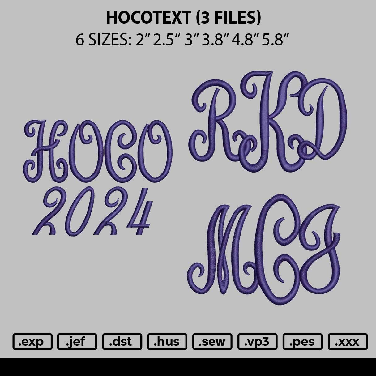 Hocotext Embroidery 3 Files