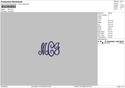 Hocotext Embroidery 3 Files