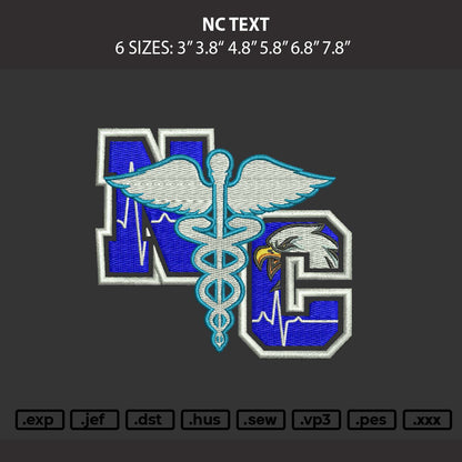 Nc Text Embroidery Machine Design File 6 sizes