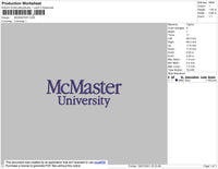 McMaster University Embroidery File 4 size