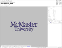 McMaster University Embroidery File 4 size